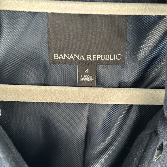 Banana Republic Wool Melton Militia Coat Navy Blue Size 4 - Picture 4 of 8